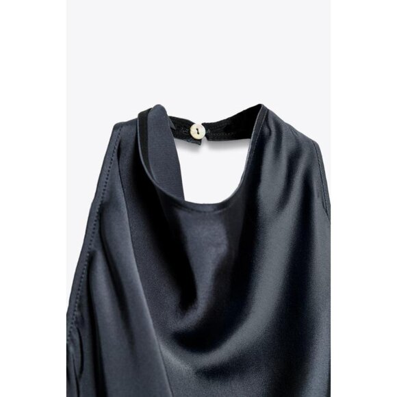 ZARA ZW COLLECTION SATIN HALTER TOP - Picture 8 of 8